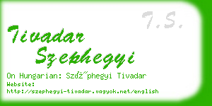 tivadar szephegyi business card